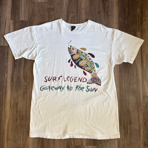 Vintage Gap Endless Lands T-Shirt Men's Size M Nature Tribal Native Fish Art - Picture 1 of 6